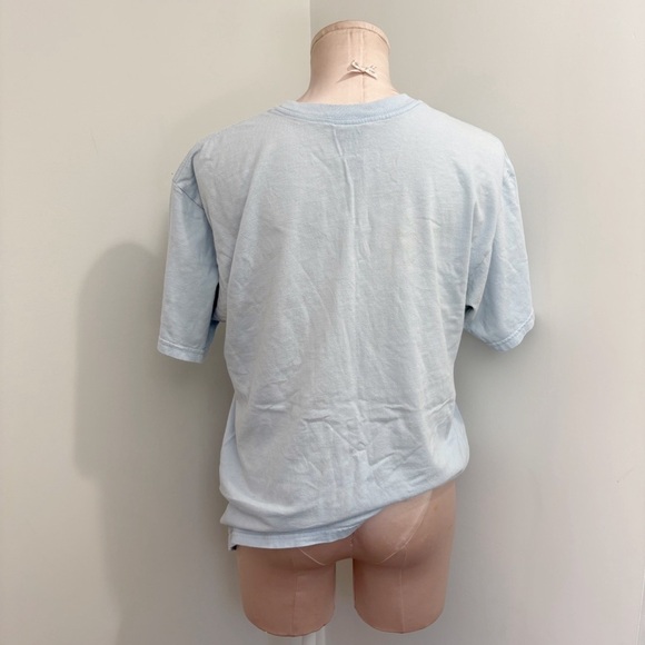 🌷 Obey Worldwide T Shirt Size Medium Baby Blue Spell Out - Picture 2 of 11